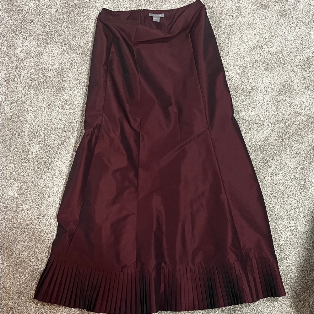 Ann Taylor Deep Red A-Line Skirt